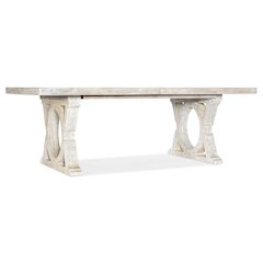 Serenity Topsail Rectangle Dining Table with 2-18in Leaves in White Wood