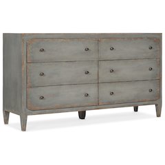 Ciao Bella Six-Drawer Wood Dresser in Speckled Gray by Hooker Furniture