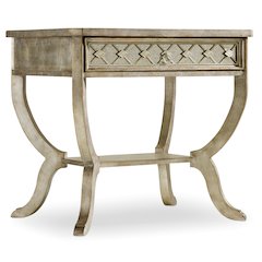 Hooker Furniture Sanctuary 1-Drawer Bedroom Nightstand in Silver Wood
