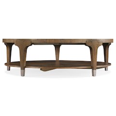 Hooker Furniture Chapman Round Veneers and Metal Cocktail Table in Brown/White