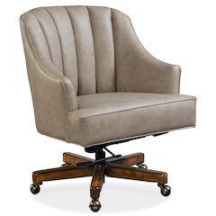 Haider Executive Swivel Tilt Chair in Gray Leather by Hooker Furniture