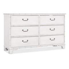 Charleston Six-Drawer Wood Dresser in White by Hooker Furniture