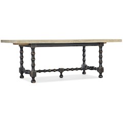 Hooker Furniture Dining Room Ciao Bella 84in Trestle Table -Flaky White/Black