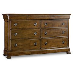 Hooker Furniture Archivist 9 Drawer Dresser in Pecan