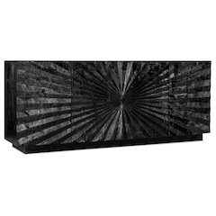 Commerce & Market Open Space Wood Entertainment Console in Black by Hooker