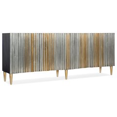 Melange Apollo Media Credenza in Silver and Gold Wood by Hooker Furnishings