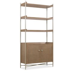 Sonnet Bookcase with Storage in Medium Brown Wood by Hooker Furnishings