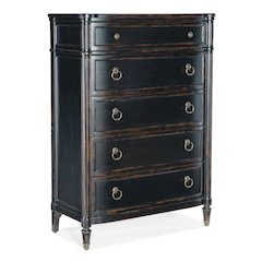 Hooker Furniture Charleston 5-Drawer Wood Chest in Black Cherry