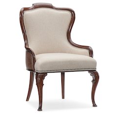 Hooker Furniture Charleston Fabric Upholstered Arm Chair in Cherry Brown