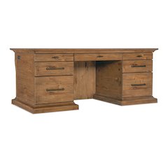 Hooker Furniture Big Sky Wood and Metal Executive Desk in Brown