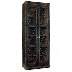 Sanctuary Two-Door Thin Display Cabinet - Ebony
