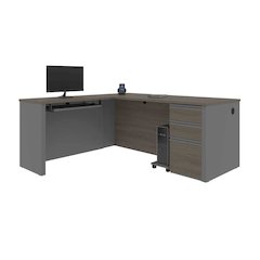L-Shaped Desk with Pedestal