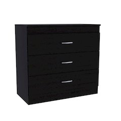Melia Three Drawer Dresser Black MDF