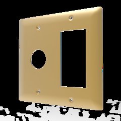 Amba Double Gang Plate in Satin Brass