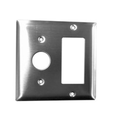 Amba Double Gang Plate in Brushed