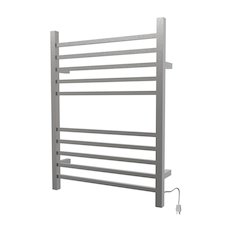 Radiant Square Hardwired + Plug-in Combo 10 Bar Towel Warmer in Brushed