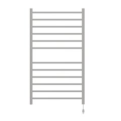 Radiant Large Square Hardwired + Plug-in Combo 12 Bar Towel Warmer in Brushed