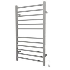 Radiant Large Square Hardwired + Plug-in Combo 12 Bar Towel Warmer in Polished
