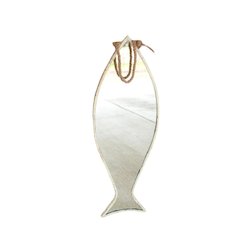 Vertical Fish Mirror With Rope Hanger