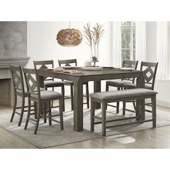 Aria Collection Grey Wood Counter Height Dining Set