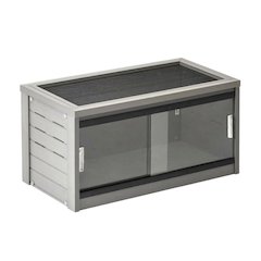 Grey reptile lounge bed with padded interior and durable design