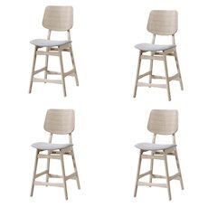 Oscar Wood Counter Chair in White Ash/Gray (Set of 4)
