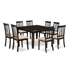 PFAN9-CAP-C 9 Pc Dining room set-Square gathering Table with Leaf and 8 Dining Chairs