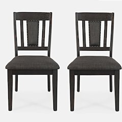 American Rustics Upholstered Slatback Dining Chair with Nailhead Trim (Set of 2)