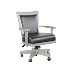 Gray Solid Wood Game Chair with Casters, Cushion Seat for Poker Table Chairs