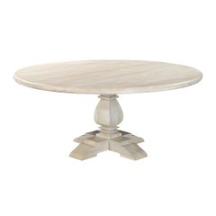 Benedict 71" Round Dining Table - White Wash
