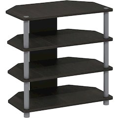 Espresso 4-Tier TV Stand, Easy Assembly, Composite Wood Construction