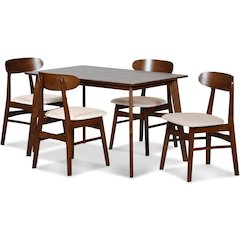 Morocco 5-Piece Wood Dining Set, Natural