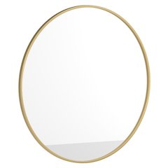 24" Round Gold Metal Framed Wall Mirror - Large Accent Mirror for Bathroom, Vanity, Entryway, Dining Room, & Living Room