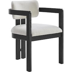Tappelle Mid-Century Modern Fully Assembled Dining Arm Chairs, Set of 2, Black