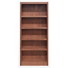 Concepts in Wood Single Wide Bookcase, 5 Shelves, Dry Oak Finish