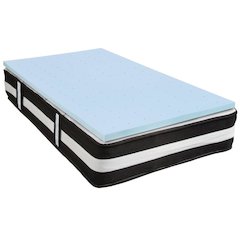 Twin 12 Inch CertiPUR-US Certified Foam Pocket Spring Mattress & 2 inch Gel Memory Foam Topper Bundle