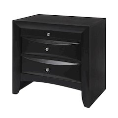 Black Bedroom Nightstand with Modern Transitional Design