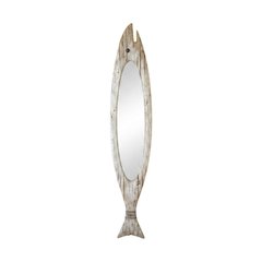 Carved Wooden Fish Mirror