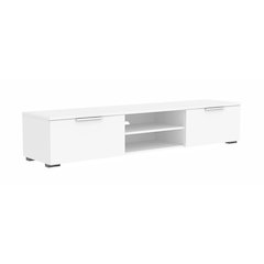 White High Gloss TV Cabinet - Stylish TV Stand with Drawers and Shelves