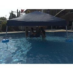 Floating Pool Canopy Pop Up Gazebo Canopy, Steel-Aluminum Frame Floating Tent