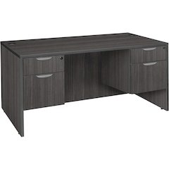 Legacy 66" Double Pedestal Desk- Ash Grey