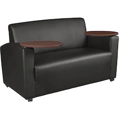 Supernova Tablet Arm Loveseat- Black/Java