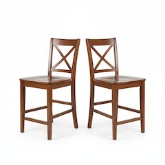 Simplicity Solid Wood Classic X-Back Counter Stool (Set of 2)