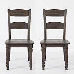 Rustic Reclaimed Pine Farmhouse Ladderback Dining Chair (Set of 2)