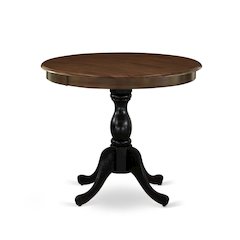 East West Furniture AMT-ABL-TP Antique Kitchen Dining Table - a Round Wooden Table Top with Pedestal Base, 36x36 Inch, Multi-Color
