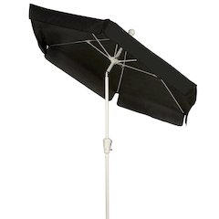 7.5' Hex Garden Tilt Umbrella 6 Rib Crank In Black Vinyl Coated Weave