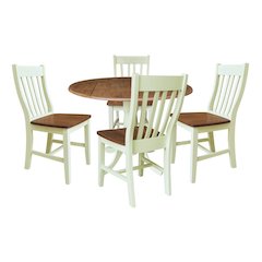42" Dual Drop Leaf Dining Table with 4 Chairs
