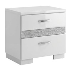 White High Gloss 3-Drawer Nightstand