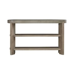 Affinity Sofa Table for Living Room - Dusty Taupe Faux Concrete Tops
