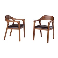 Rasmus Dining Armchairs - Chestnut Wire-Brush Finish - Set of 2